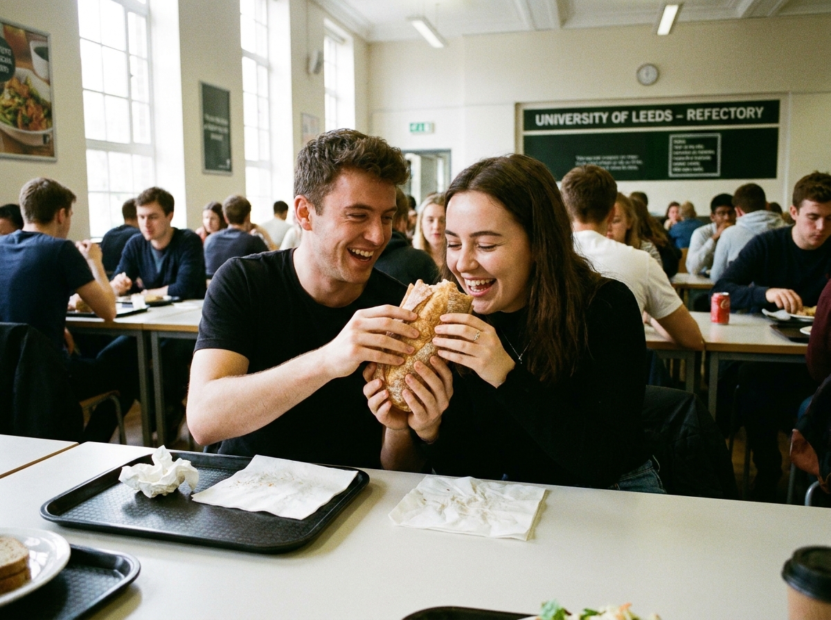 Students eating in the canteen